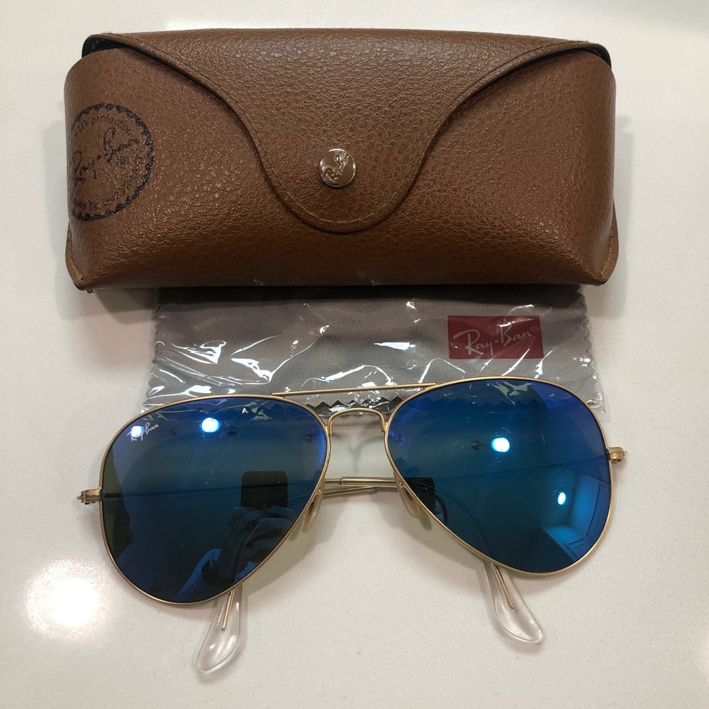 Ray Ban 3025 AVIATOR FLASH LENSES- blue/gold